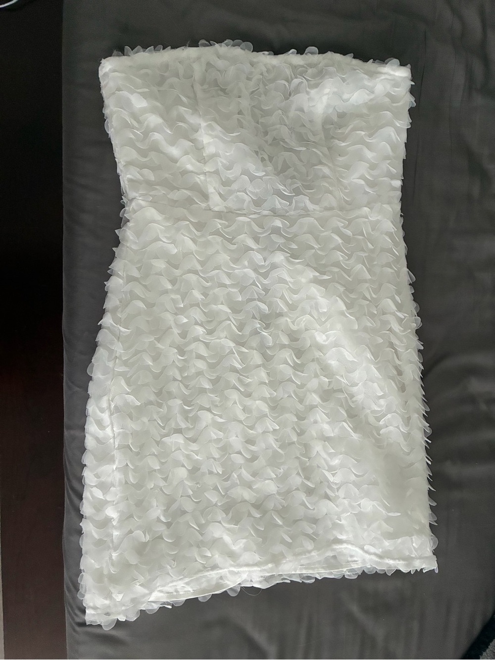 Strapless White Ruffle Mini Dress - Picture 2 of 3